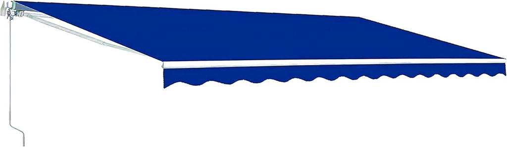 Retractable 13x10 Feet Motorized White Frame Patio Awning with Polyester Canopy S4834