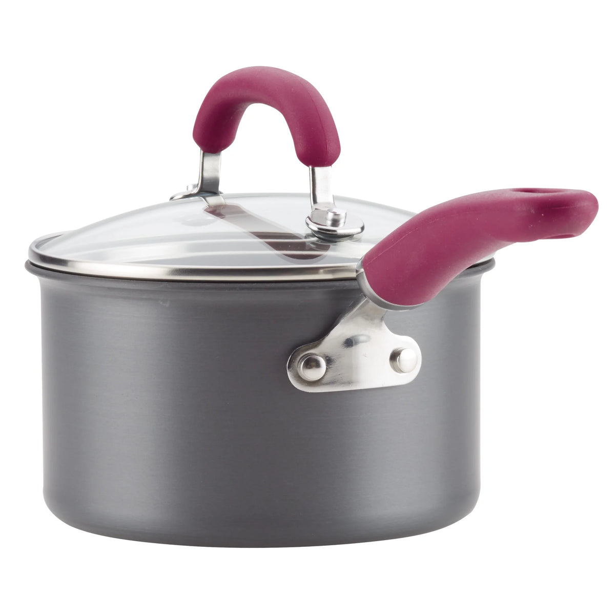 11 Piece Nonstick Pots and Pans Set, Burgundy Handles S343