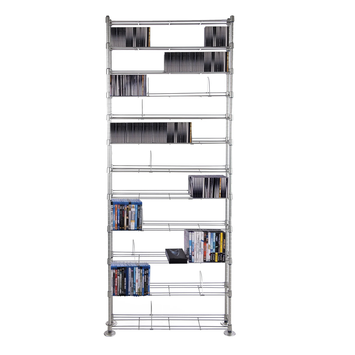 12 Multimedia Silver Shelving Organizer R6973