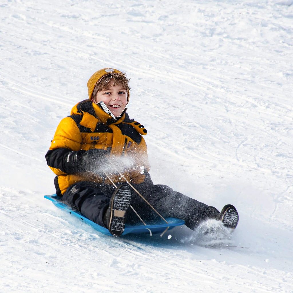 2 Pack 35" Plastic Snow Sleds with Pull Rope, 2 Handles U859417