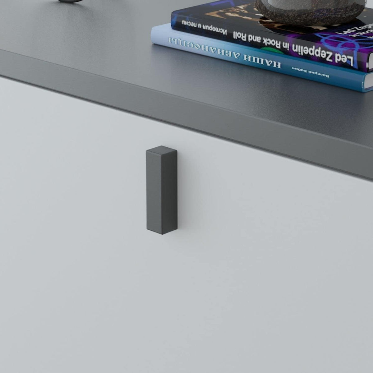 Light Grey Wood Shoe Storage Cabinet with 3 Compartments Z36393