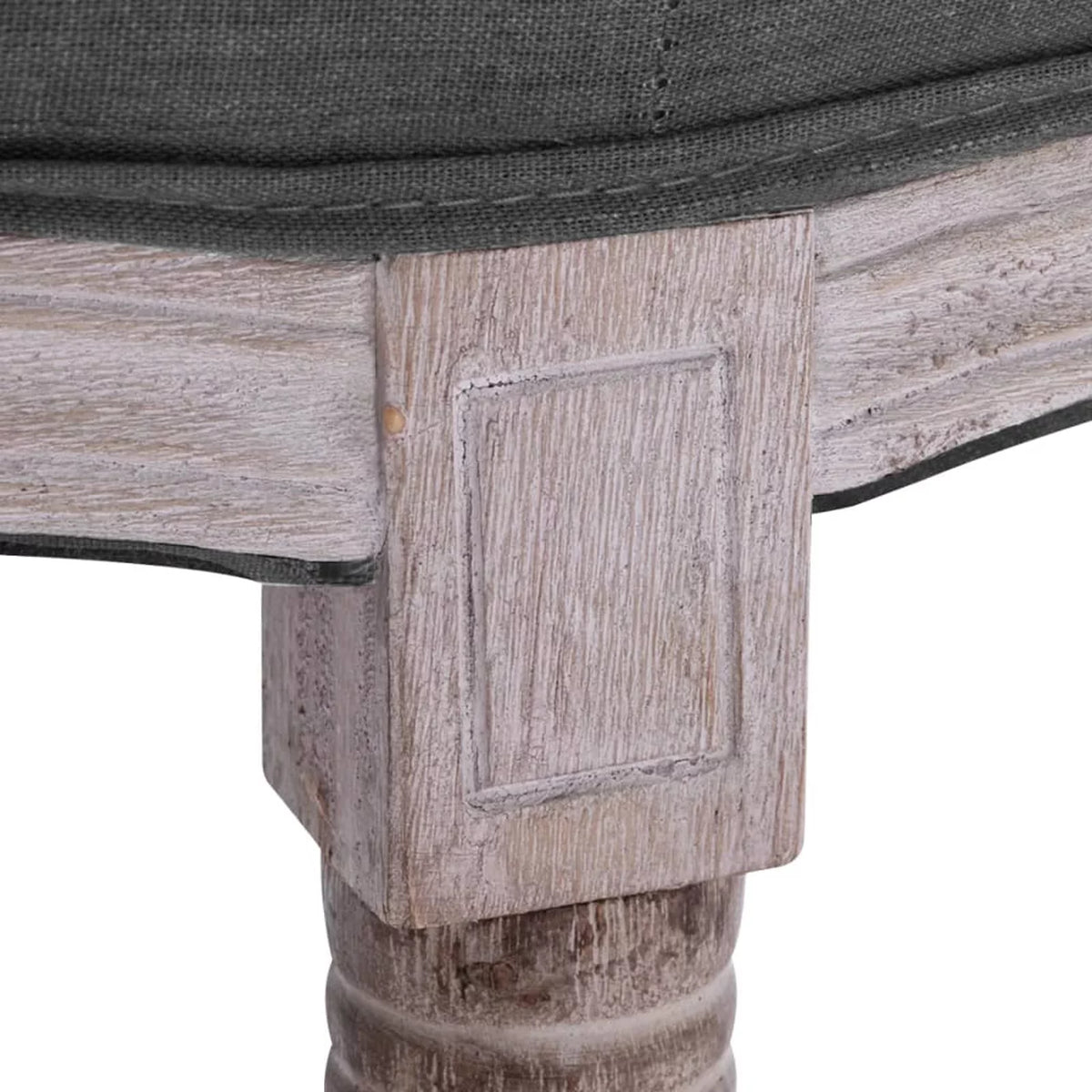 Linen Upholstery Padded Seat Wooden Frame Bench G7059