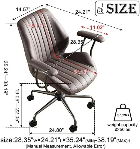 Ergonomic Suede Fabric Office Chair K12474