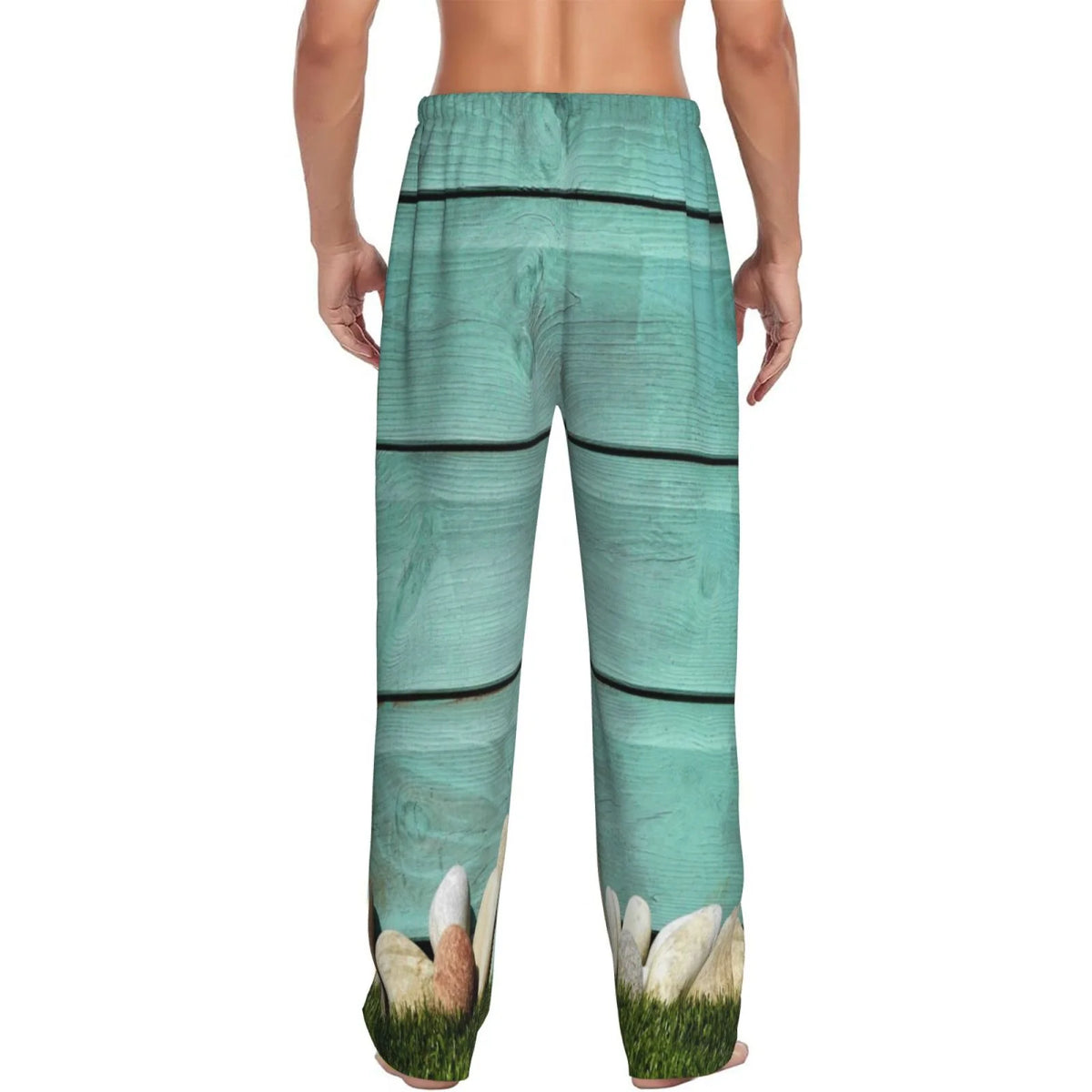 Wood Grain Pajama Pants with Drawstring and Pockets Z29699