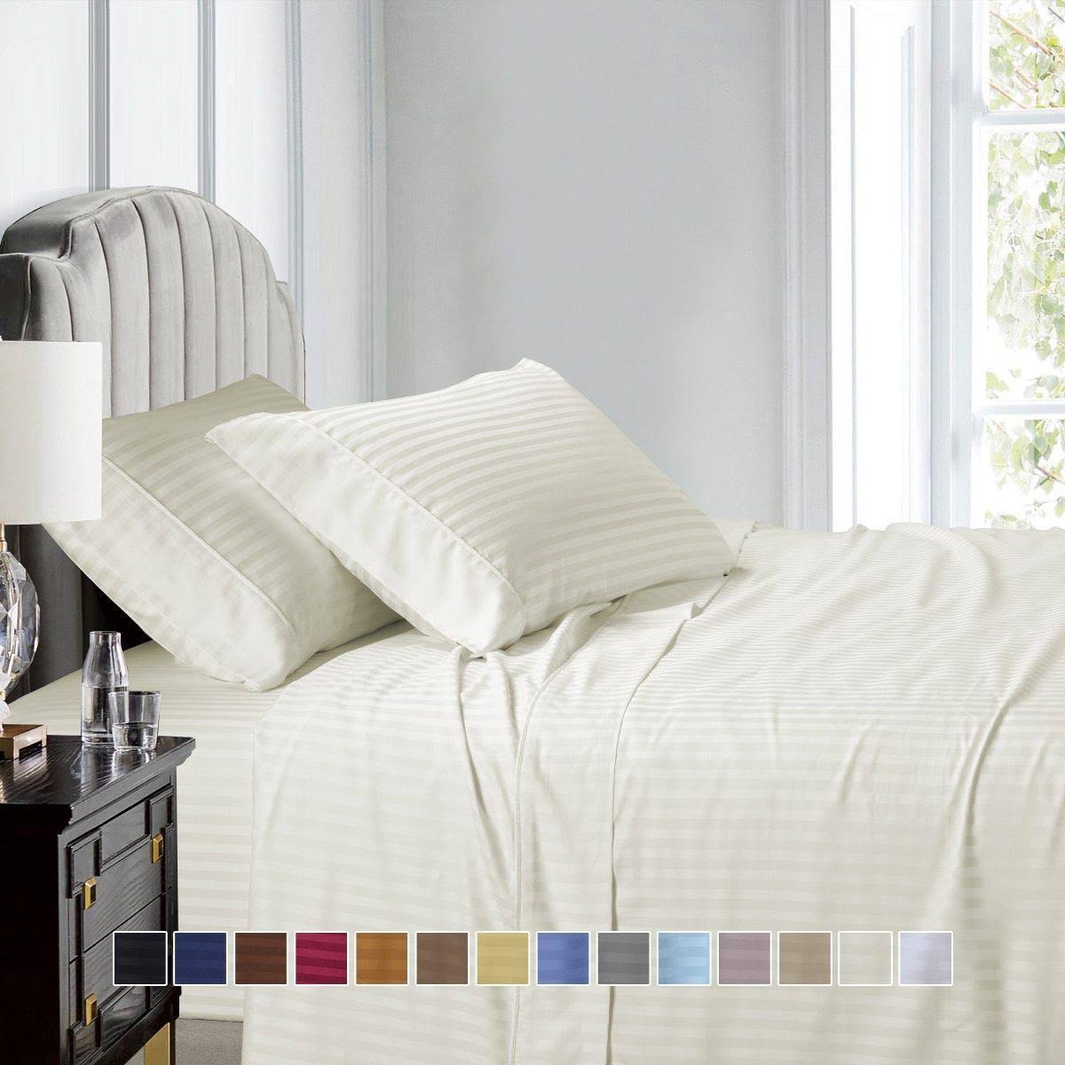 Striped California King Bed Sheets U8710