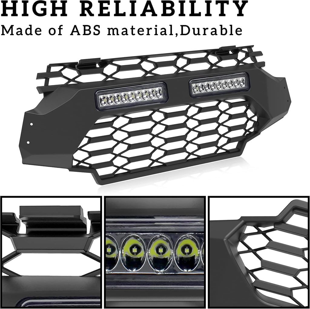 Black Mesh Grille with LED Light Bar for Ranger XP 1000 M324