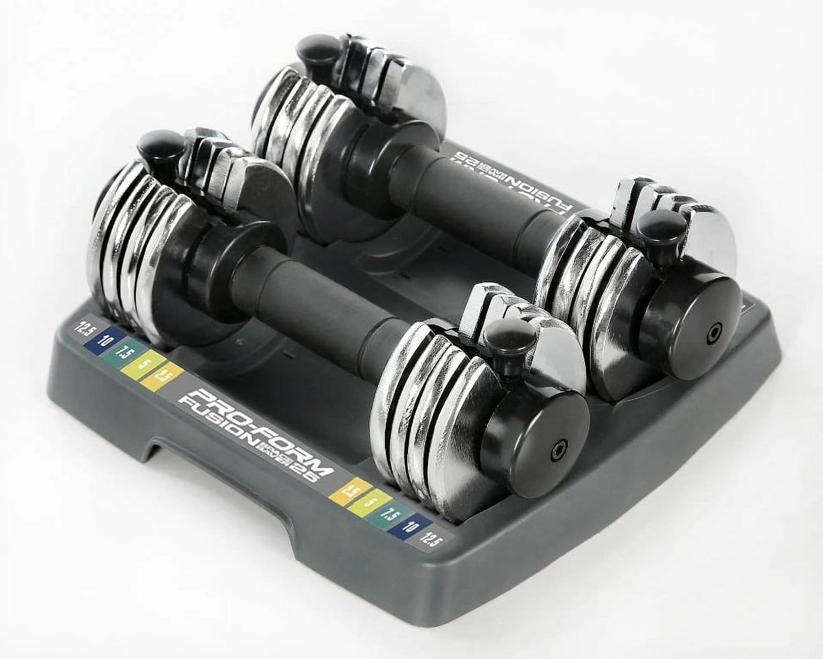 12.5 lb. Adjustable Dumbbell Set with Storage Tray A739655