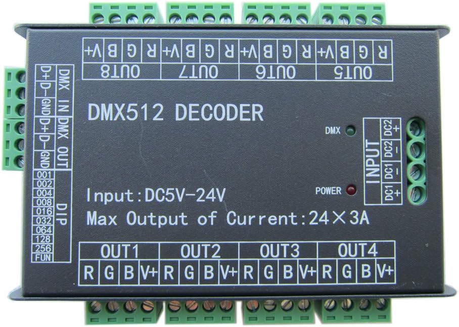 24 Channel RGB DMX512 Controller LED Decoder Dimmer DC 5V-24V A81178