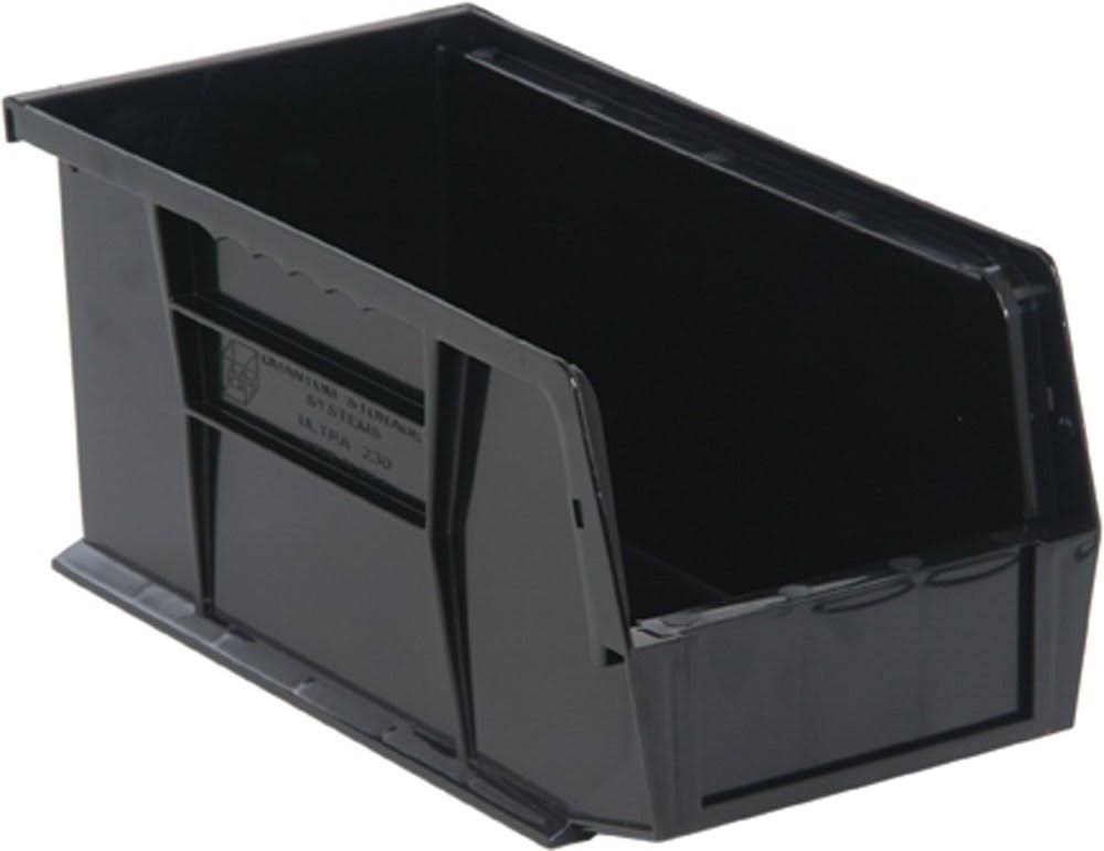 Plastic Storage Stacking Bin, Black, Case of 12 E9868