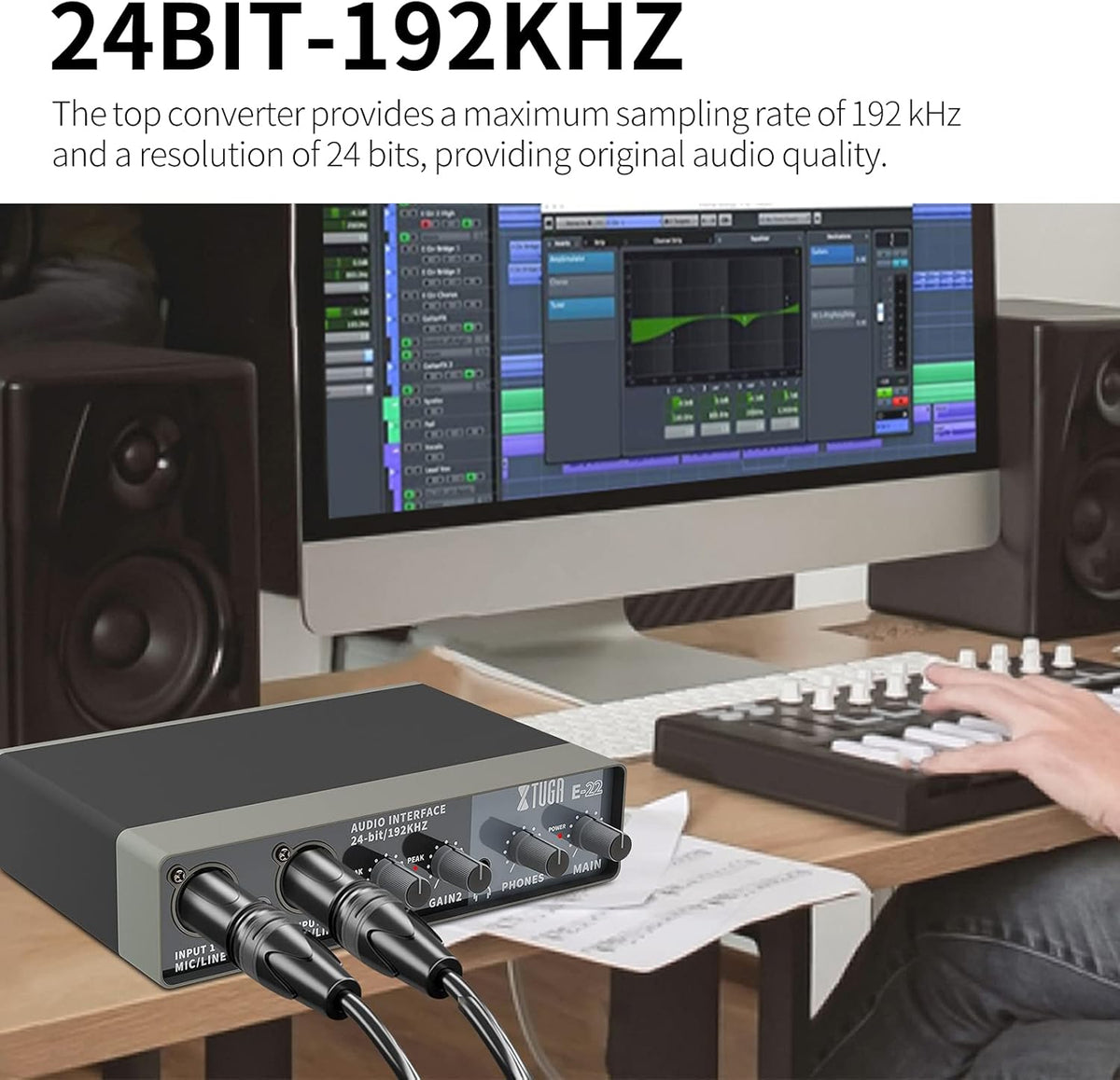 2 Pack USB Audio Interface with XLR Mic Preamplifier A825