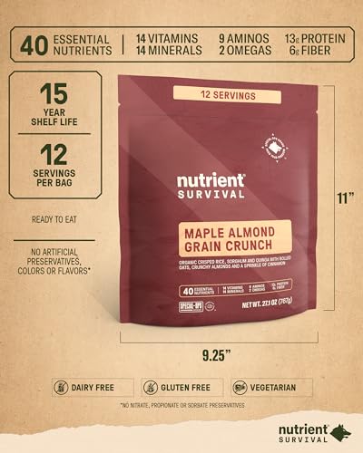 Maple Almond Grain Crunch Freeze Dried Cereal (12 Servings) C636