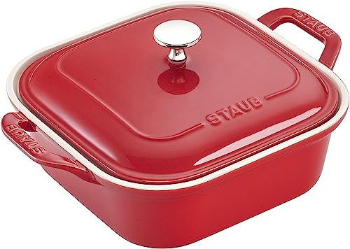 Cherry Ceramics Square Covered Baking Dish, 9x9-inch E41482
