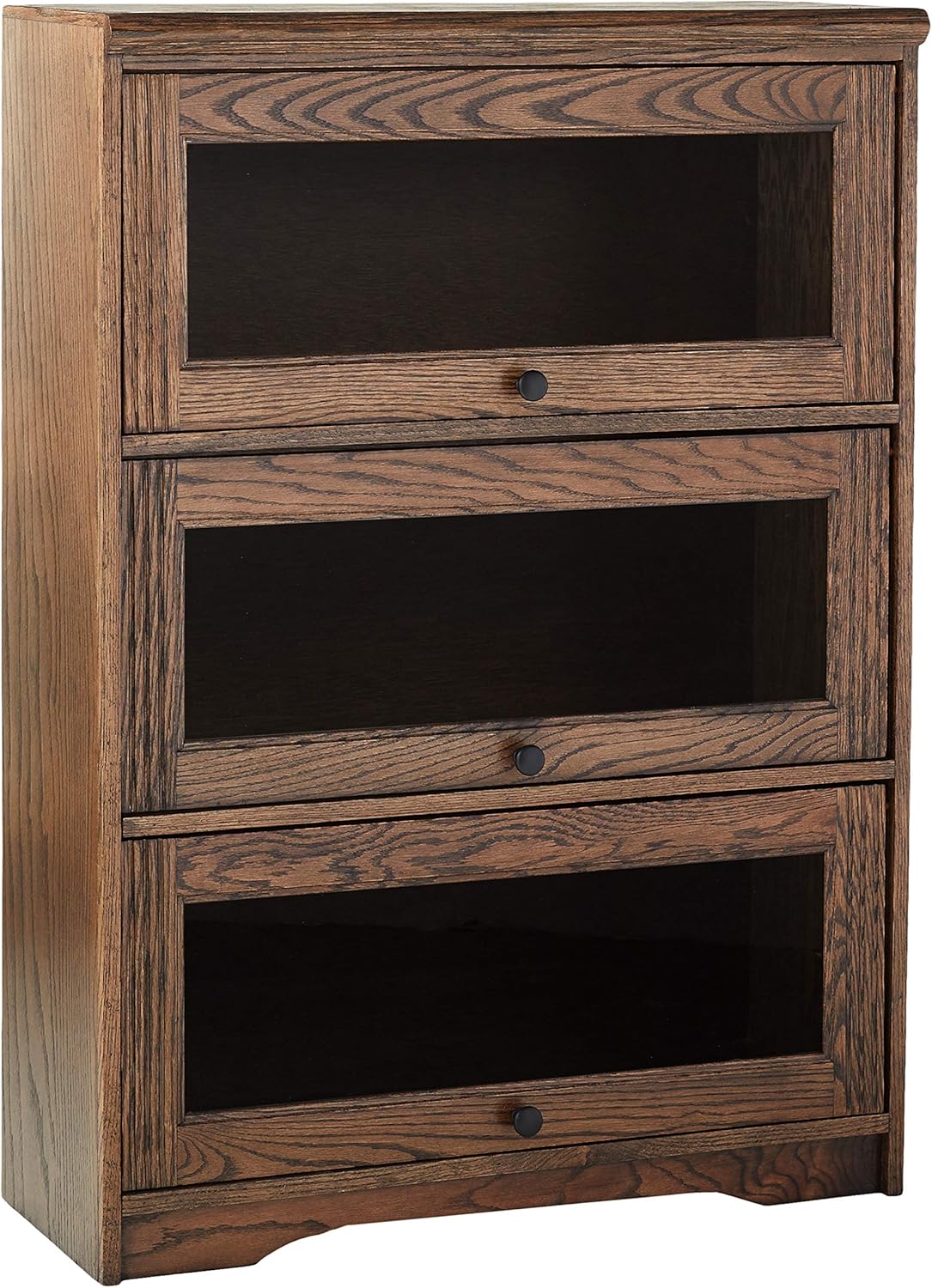 3 Door Lawyer Bookcase, 32 Wide, Medium Oak Finish Q2164
