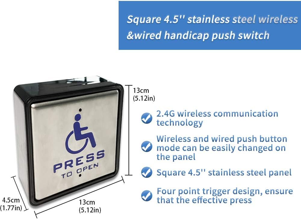 Low Energy ADA Swing Door Operator with Stainless Steel Push Buttons V739135
