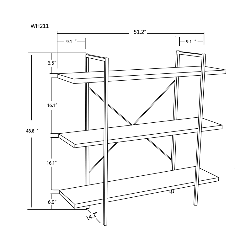 Wood and Metal Etagere Bookcase U23389