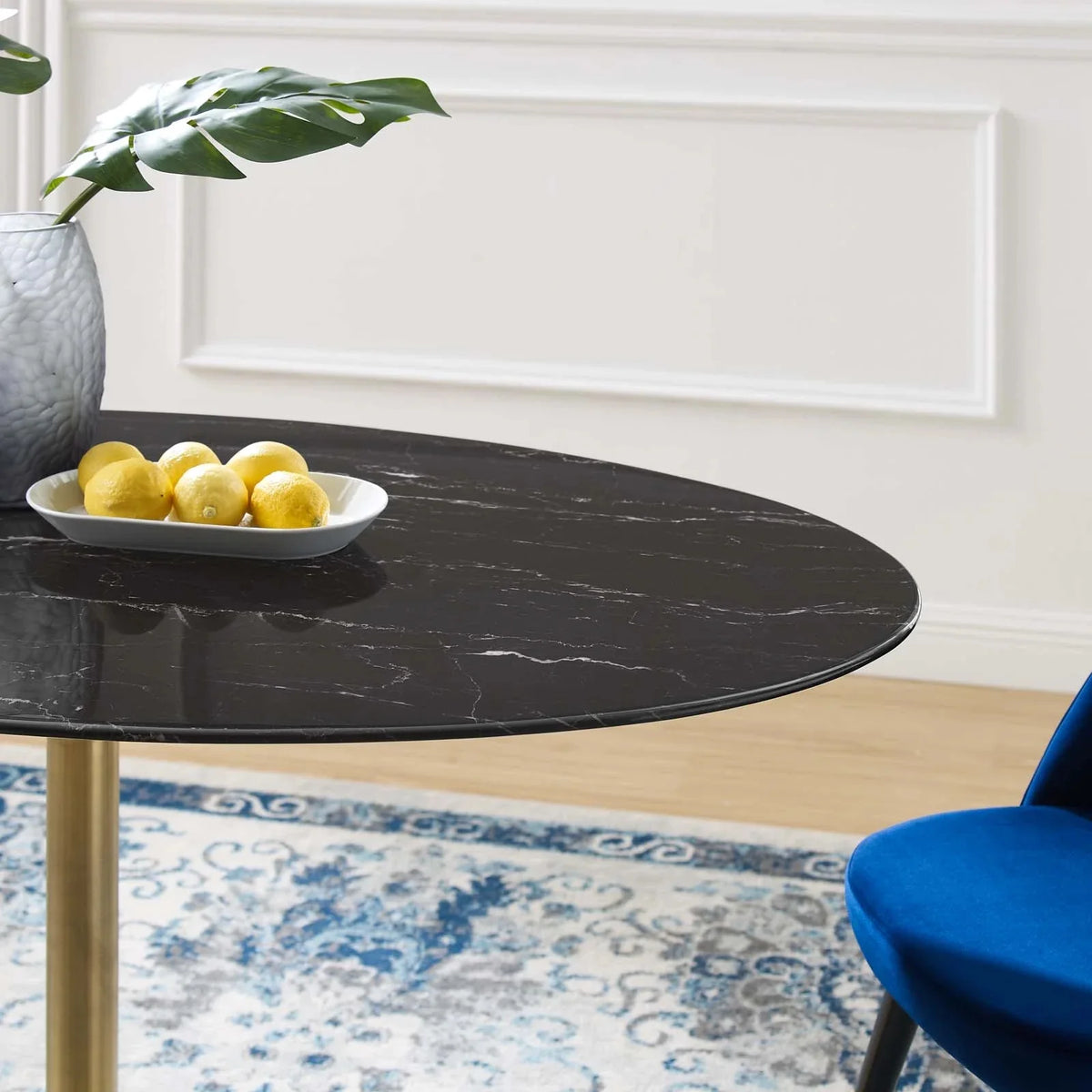54" Oval Artificial Marble Dining Table C953398