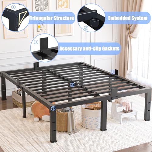 14 Inch Full Size Metal Platform Bed Frame I129