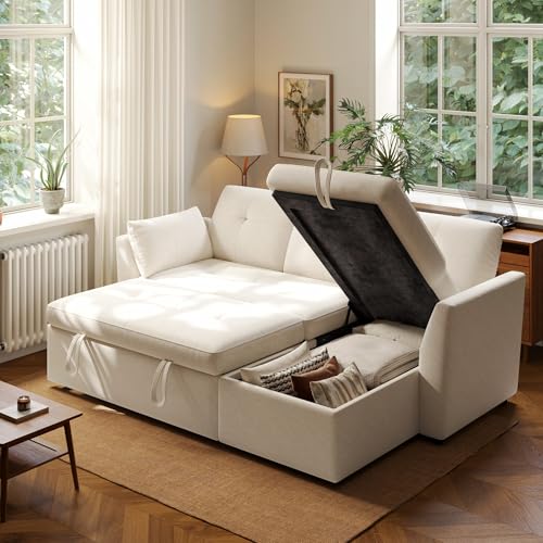 3 in 1 Convertible Velvet Sleeper Sofa Bed H273609