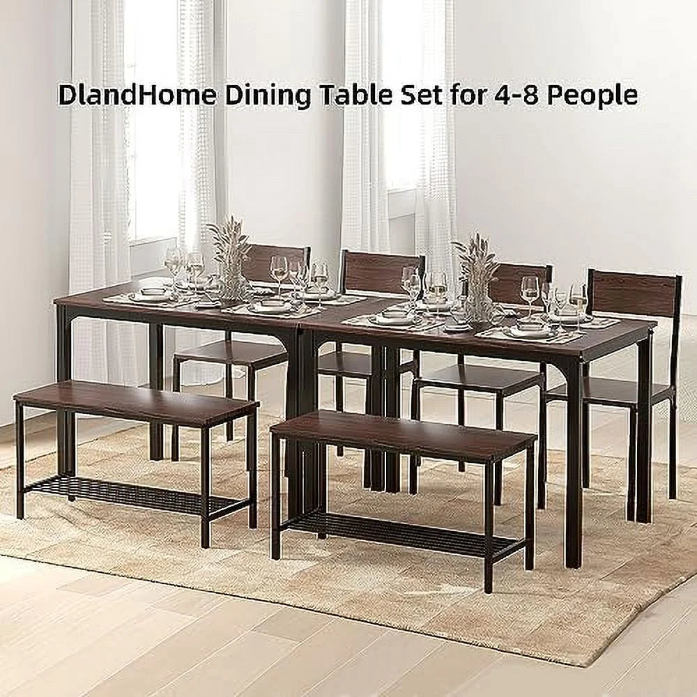 4 Person Dining Table Set with 2 Chairs and 1 Bench T304120