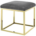 Gold Gray Velvet Accent Chair Ottoman X597