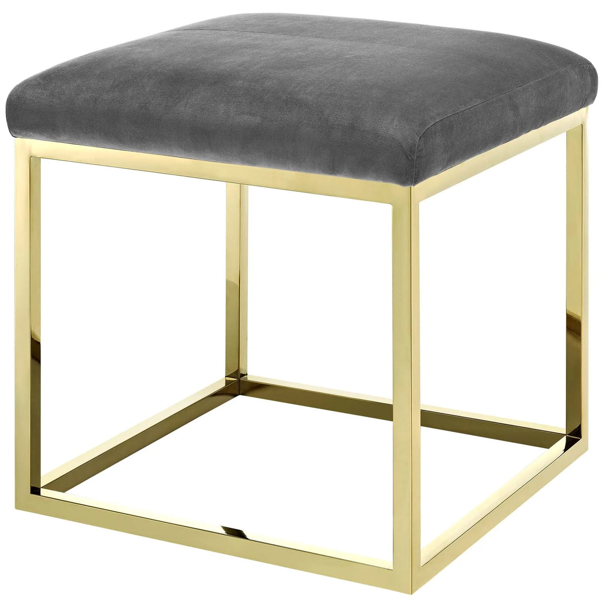Gold Gray Velvet Accent Chair Ottoman X597