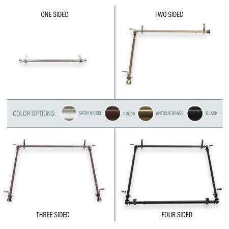 Black Multi Angle Ceiling Rod 48-84 inch Three Sided Z357