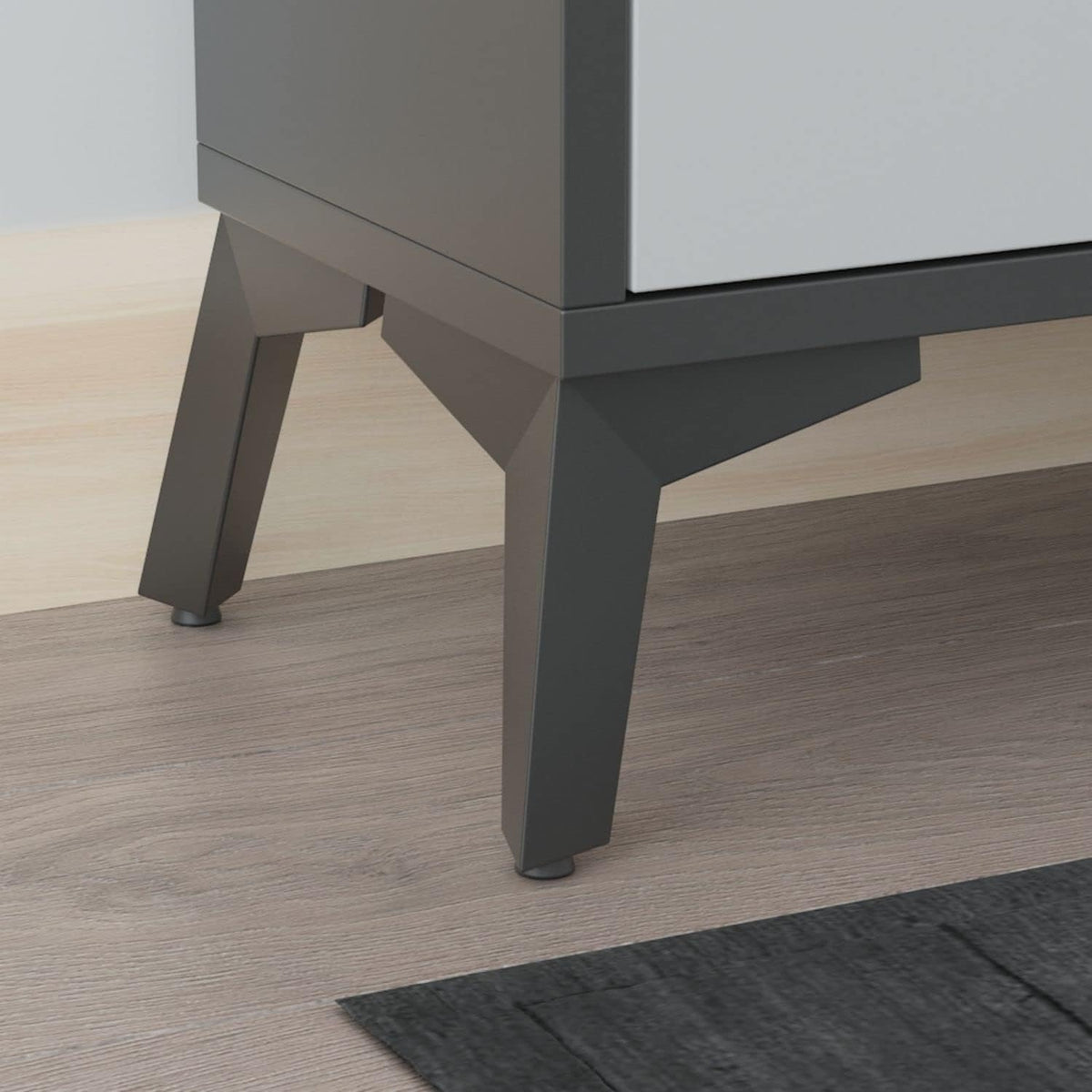 Light Grey Wood Shoe Storage Cabinet with 3 Compartments Z36393