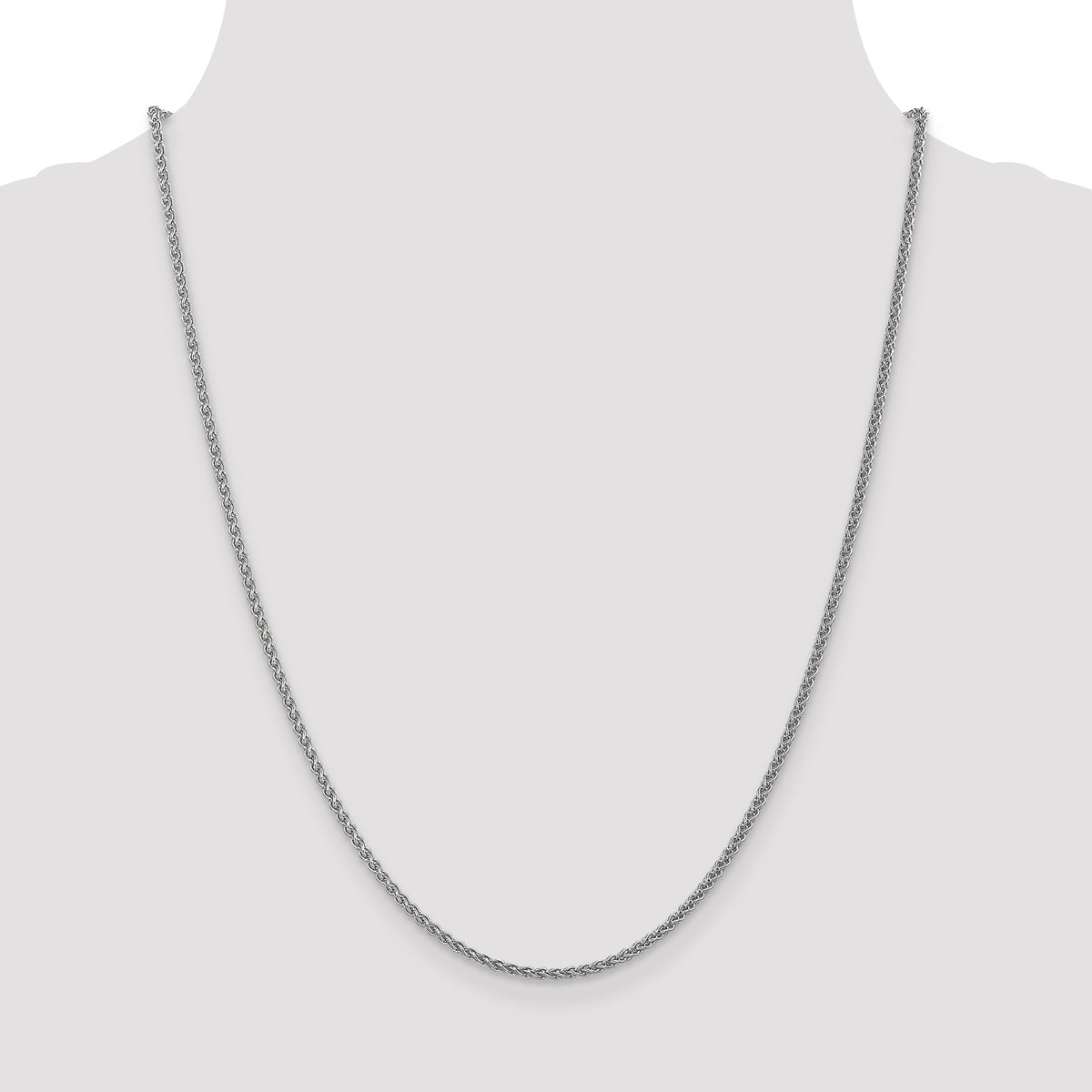 14K White Gold Spiga Chain Necklace 16 Inches U3430