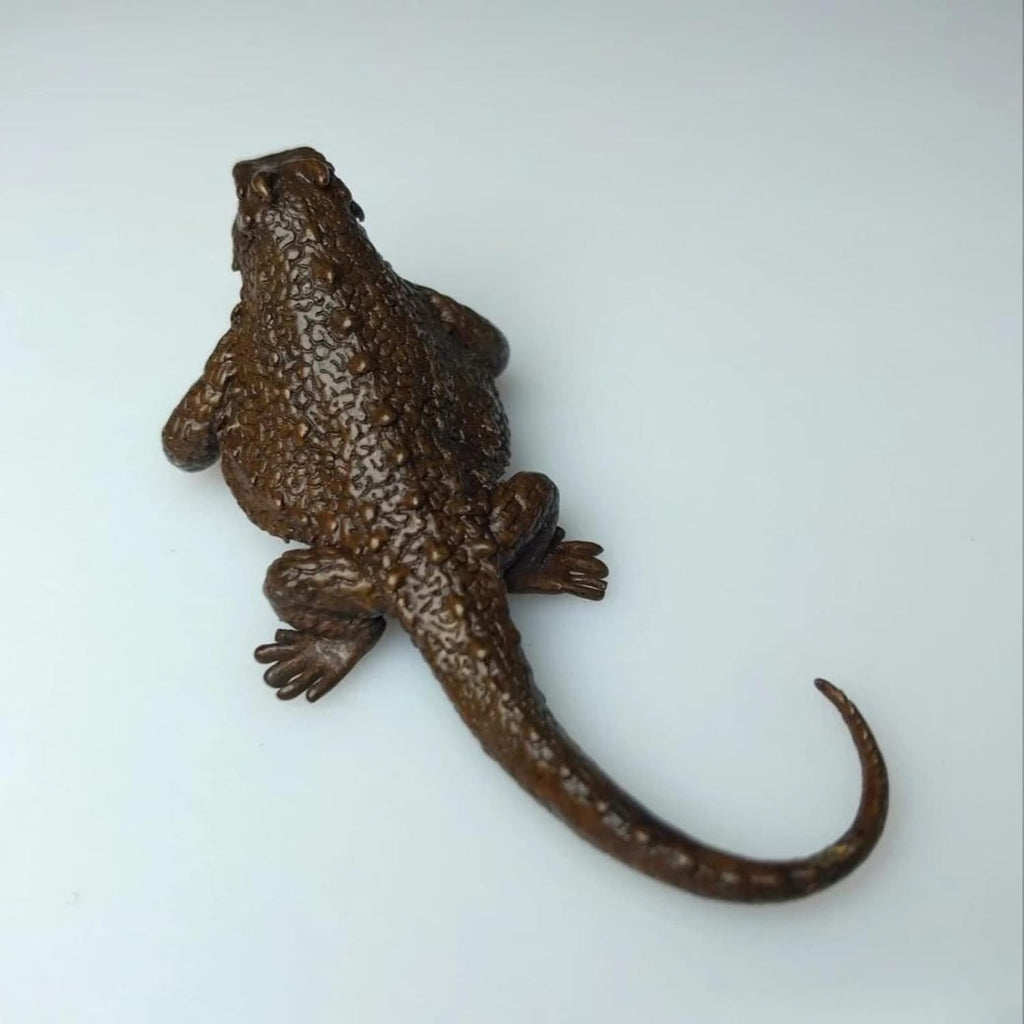 Brass Lizard Sculpture Gecko Figurine Statue F81955
