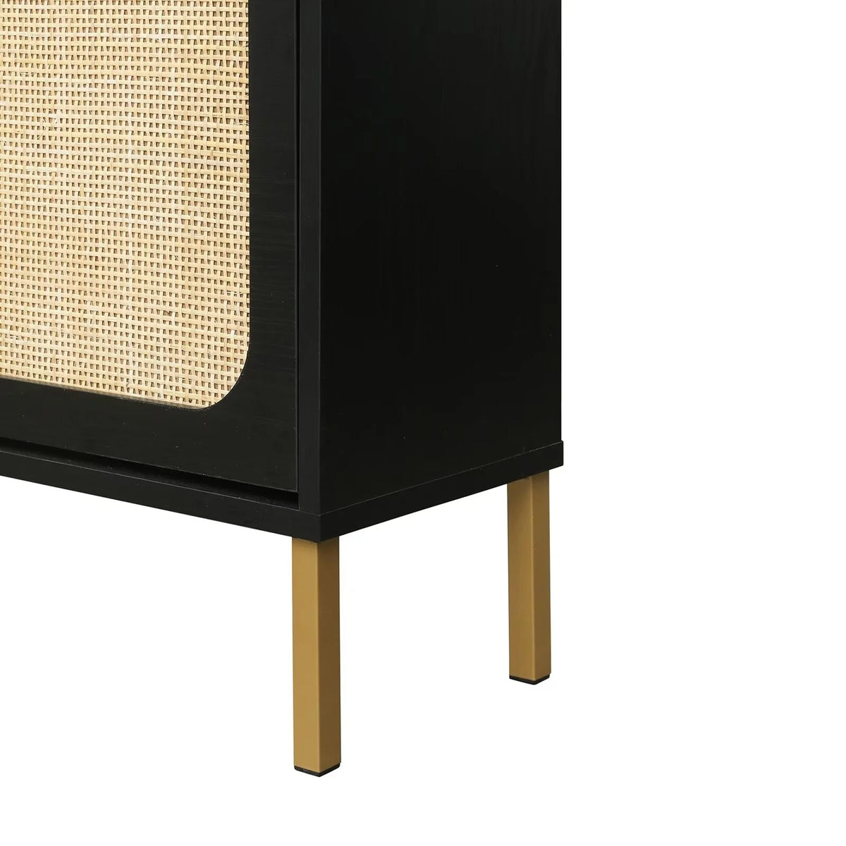 3 Flip Drawer Natural Rattan Shoe Cabinet with Metal Legs H6964