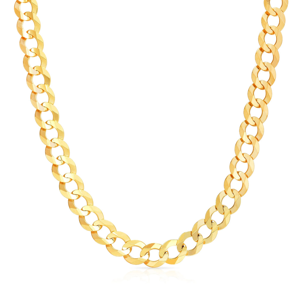 10k Yellow Gold Mens Solid Curb Chain Necklace 10mm R2890