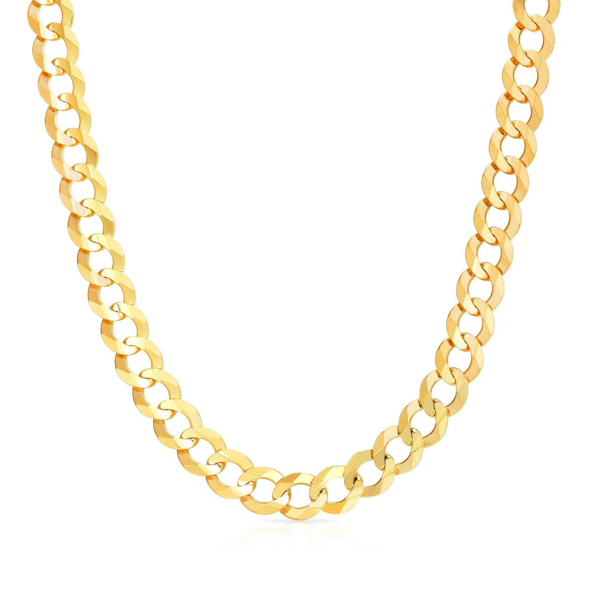 10k Yellow Gold Mens Solid Curb Chain Necklace 10mm R2890