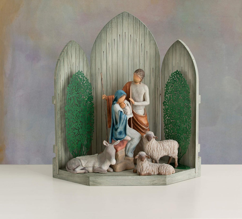 hand-painted nativity backdrop T686