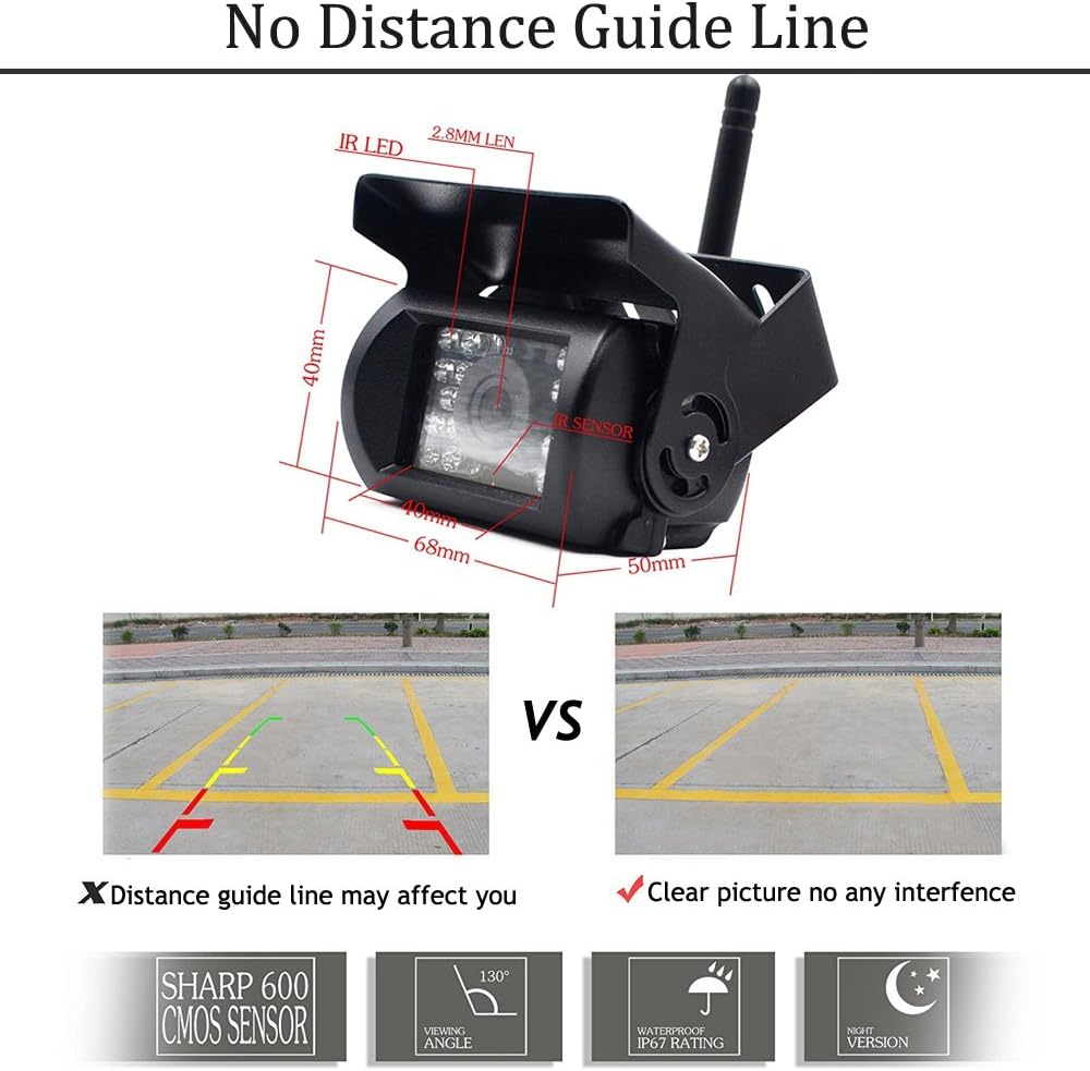 Waterproof Wireless Backup Camera and 7" HD LCD Monitor Kit, Pack of 2 L737986