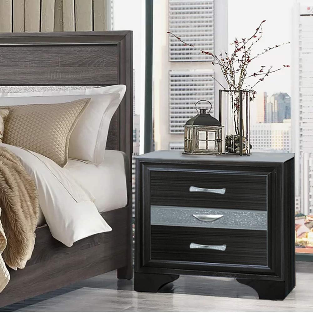 2 Drawer Cherry Wooden Nightstand X712762