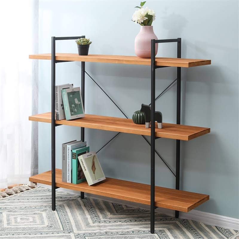 Wood and Metal Etagere Bookcase U23389