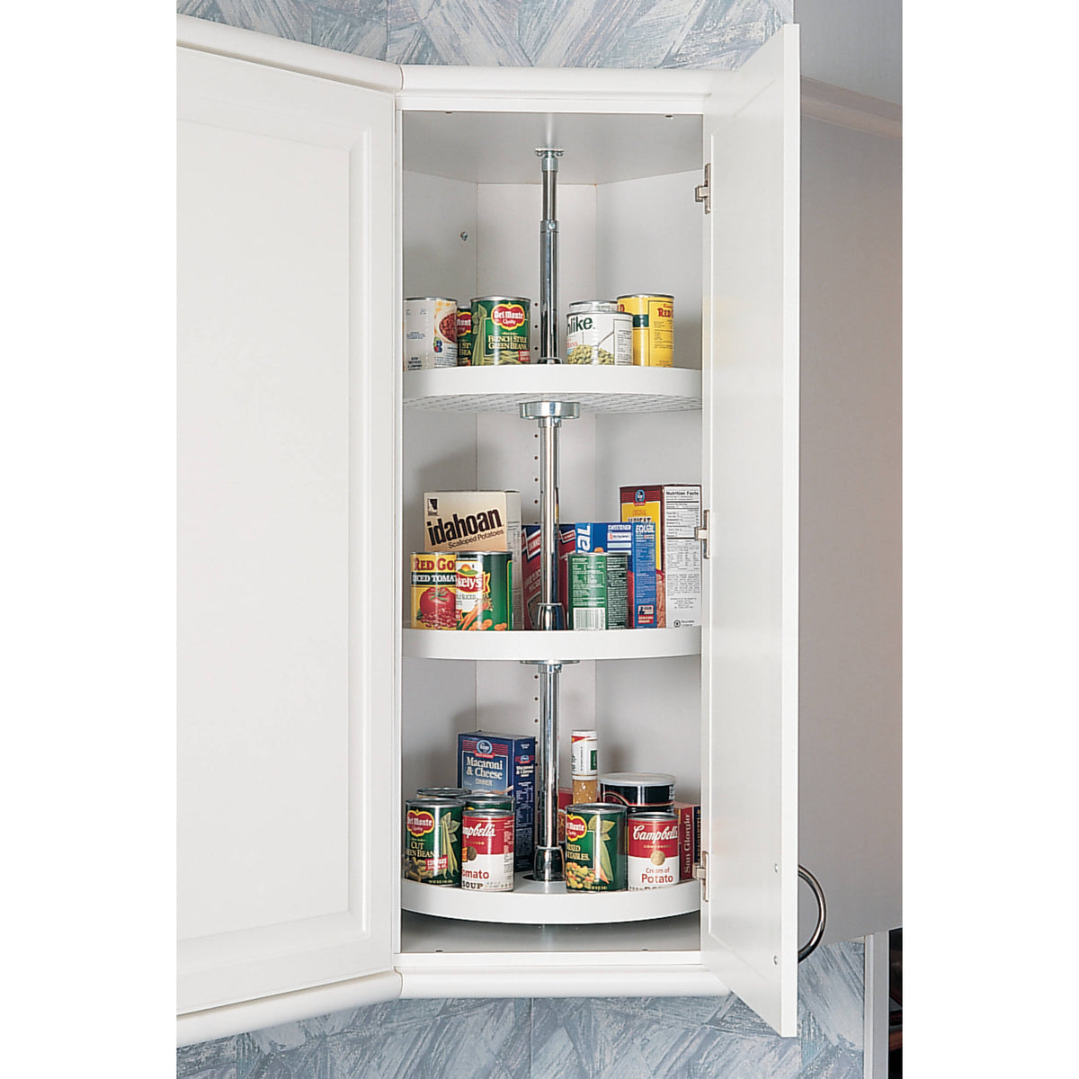 18x22 Almond Polymer Lazy Susan 3-Shelf A503