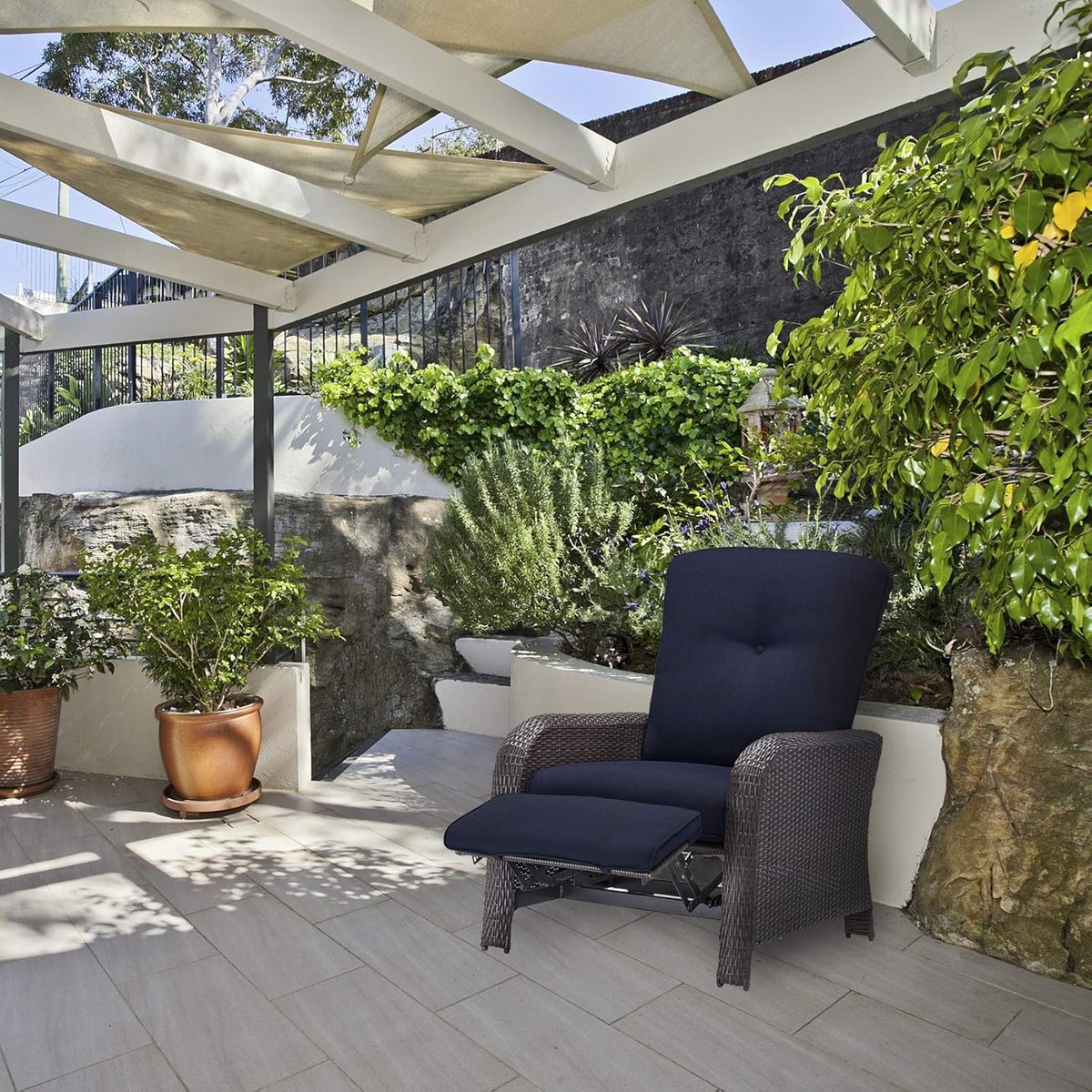 Navy Blue Outdoor Recliner L592720