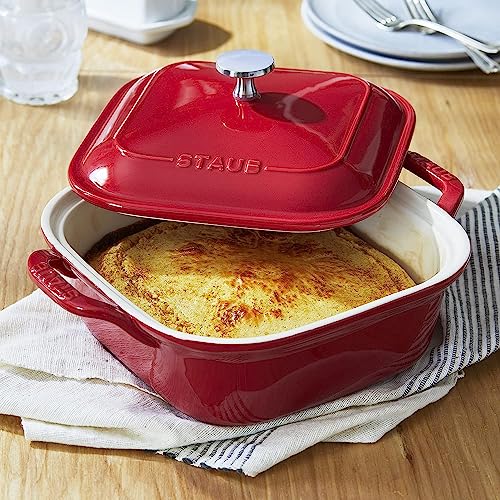 Cherry Ceramics Square Covered Baking Dish, 9x9-inch E41482
