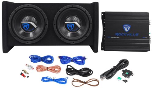 1000w Dual 10" Car Subwoofer Enclosure with Mono Amplifier and Amp Kit N5885