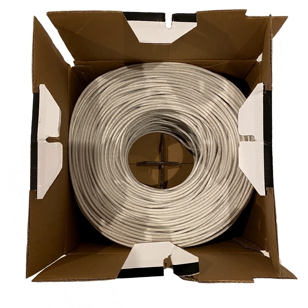 Cat6 Cable 1000ft Solid Conductors 23AWG 4Pair 550-MHz UTP Plenum CMP Rated White N3624
