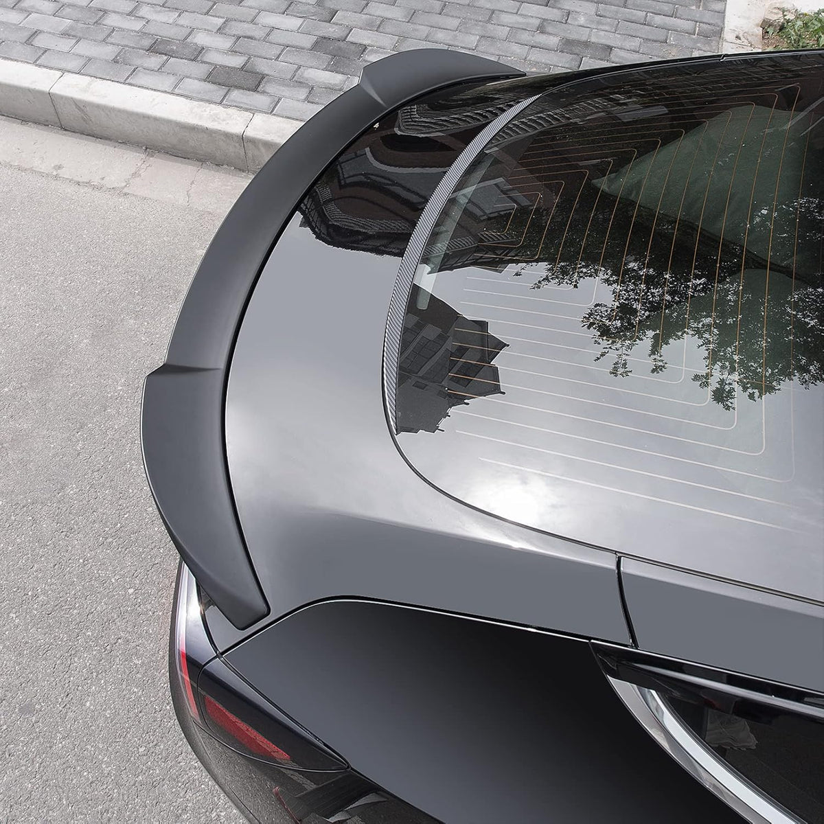 Glossy Carbon Fiber Pattern Rear Spoiler for Tesla Model 3 O807733