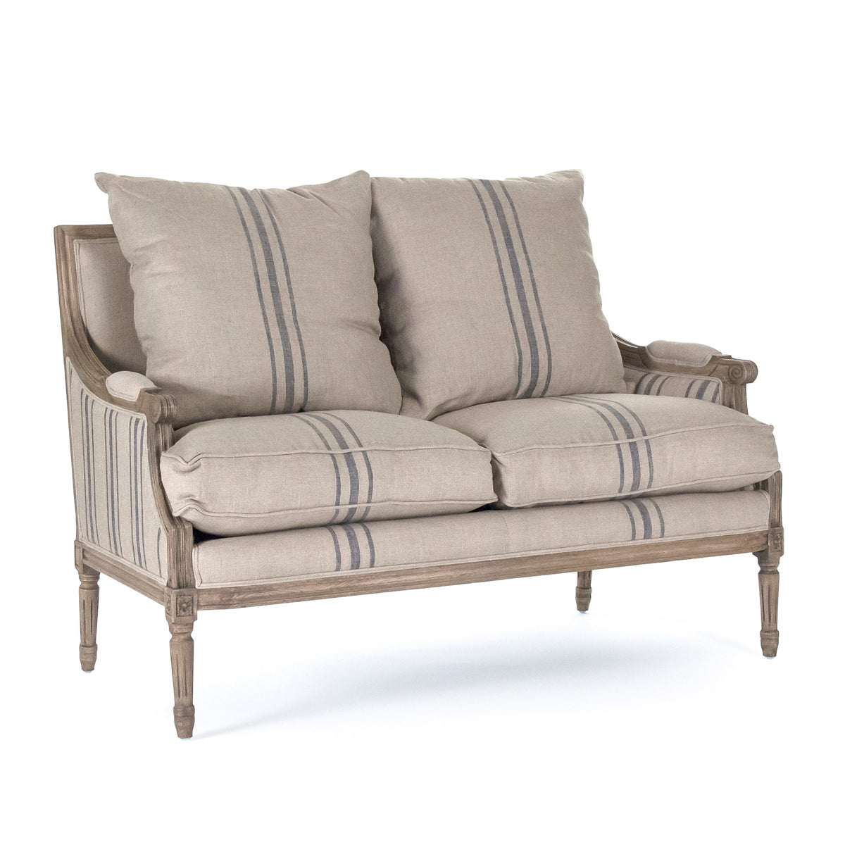 Stripe Blue Louis Settee G21466