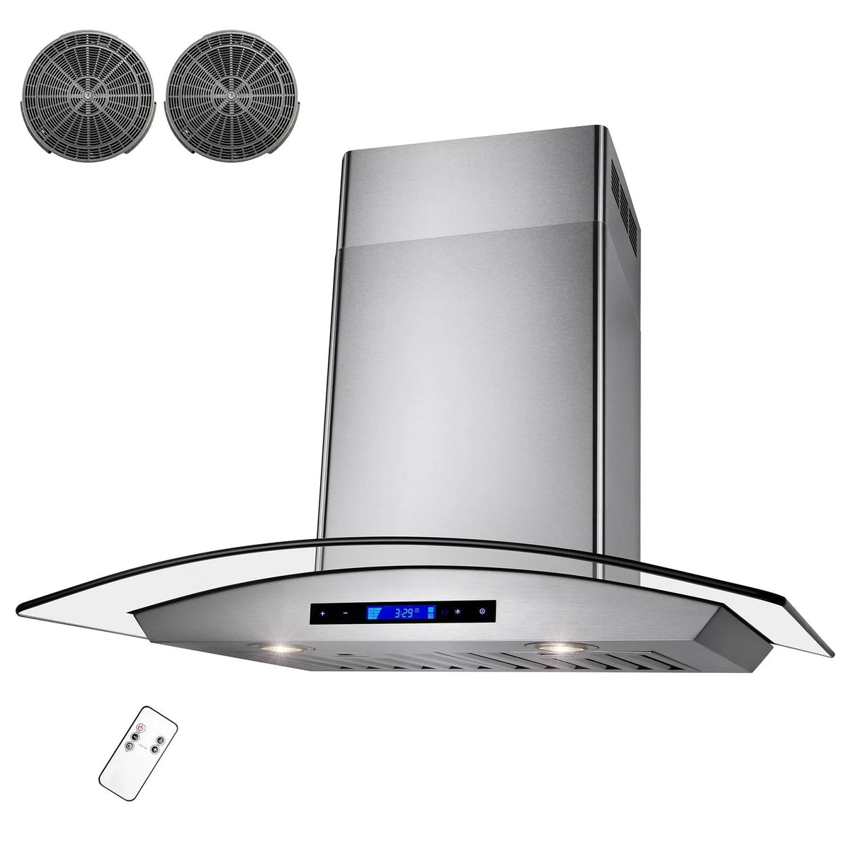 30 in. Convertible Wall Mount Range Hood in Stainless Steel with Remote and Carbon Filter Q276