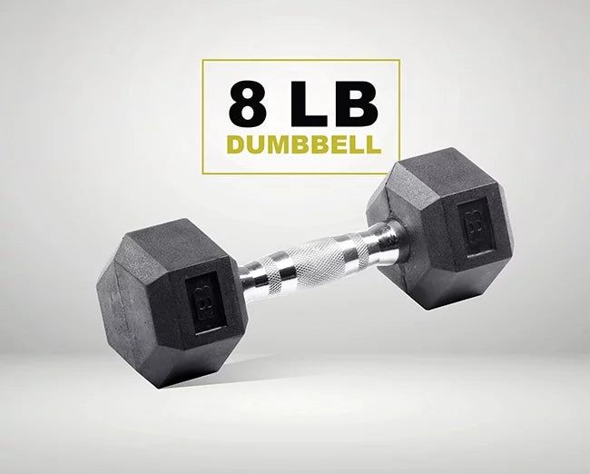 8lb Rubber Encased Hex Dumbbell N2393