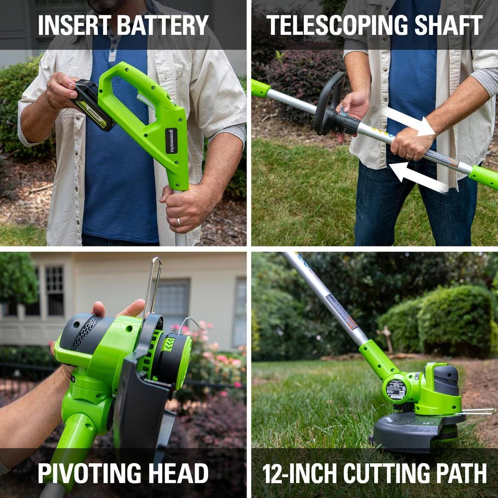 24V 12 Cordless String Trimmer/Edger with 2.0 Ah Battery & Charger M142195