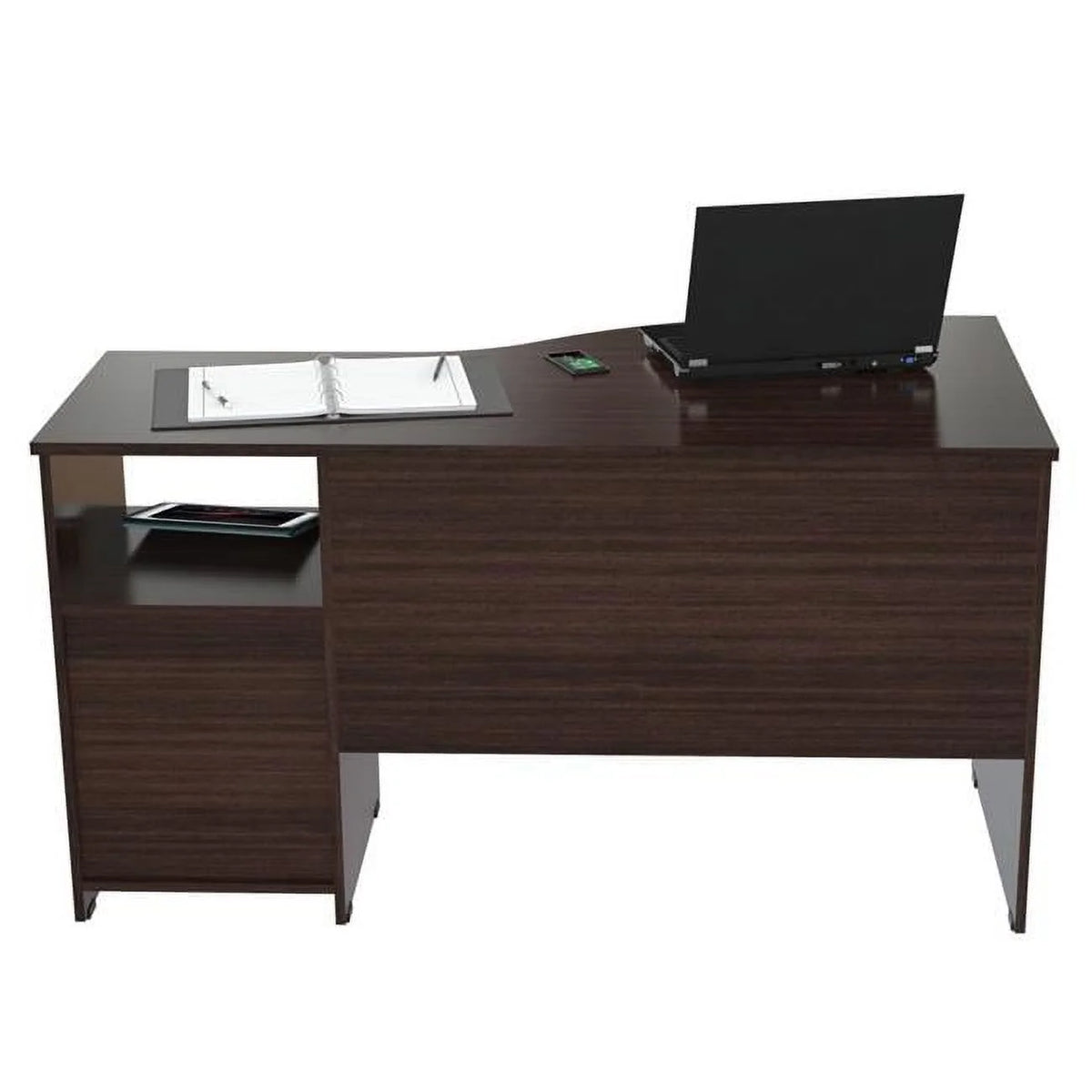 Curved Top Melamine Engineered Wood Desk B64975