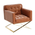 Brown and Gold Finish Modern Chair R63007