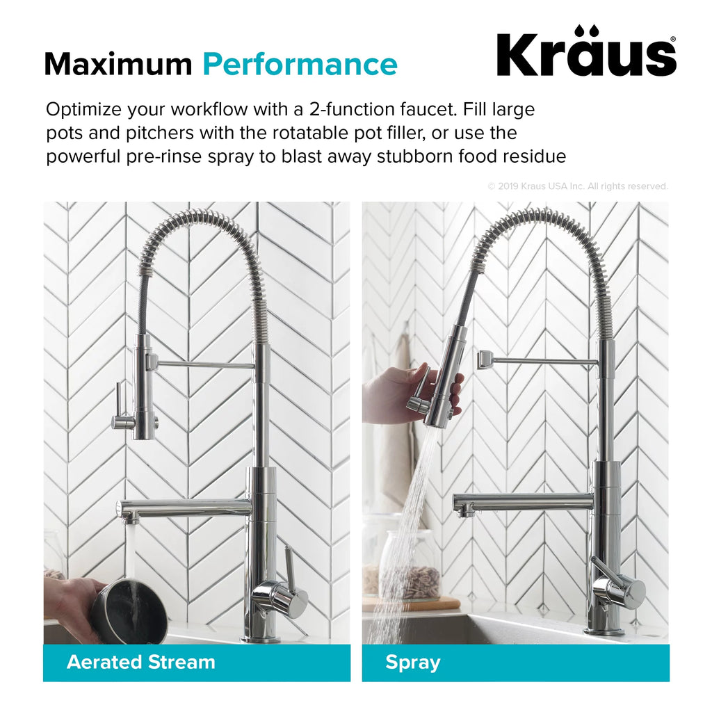 Brushed Gold Matte Black Pre-Rinse Kitchen Faucet F5116