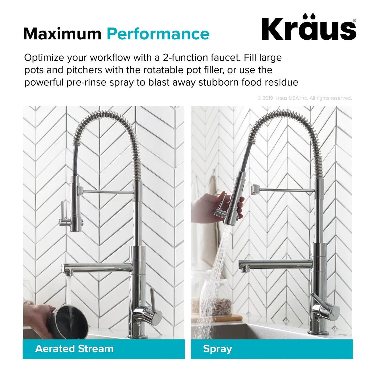 Brushed Gold Matte Black Pre-Rinse Kitchen Faucet F5116